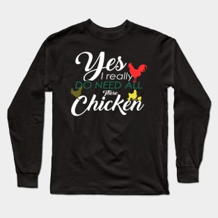 'All These Chickens' Funny Pet Farmer Gift Long Sleeve T-Shirt